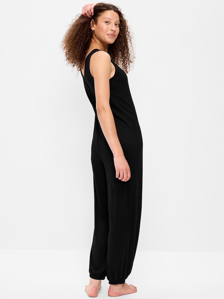 Harem-Leg Pajama Jumpsuit