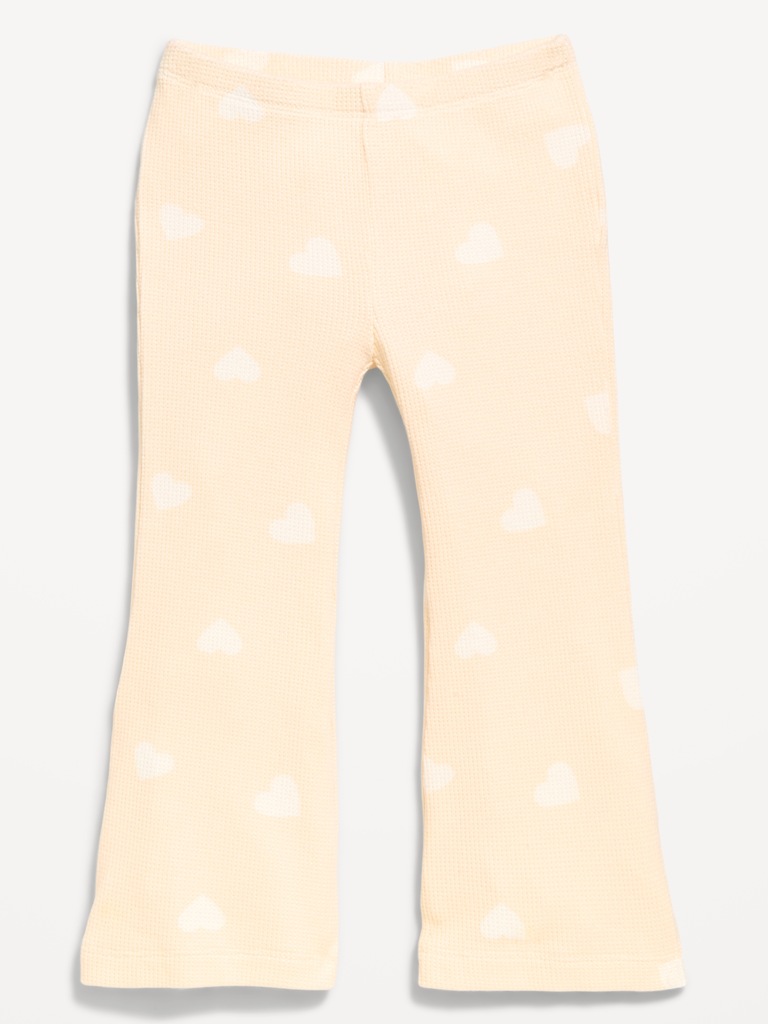 Waffle Knit Flared Leggings for Toddler Girls
