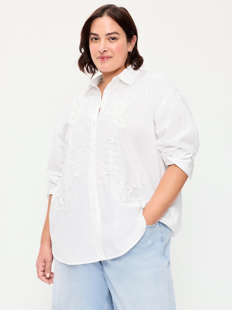 Oversized Button-Down Boyfriend Shirt
