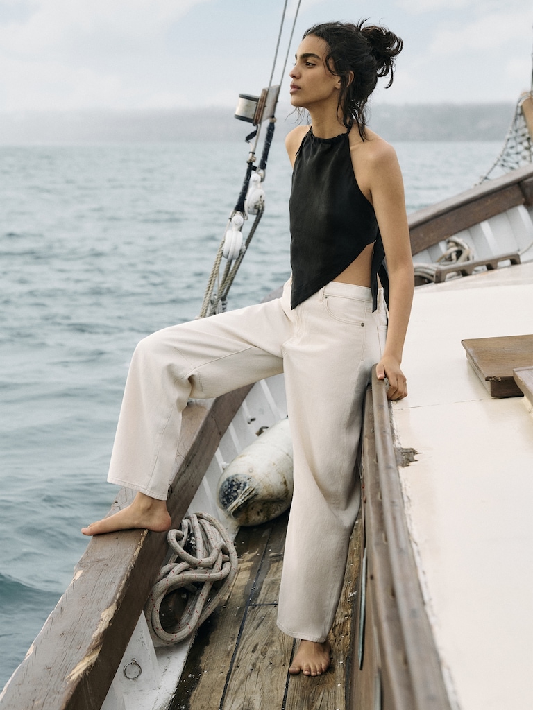 Linen Scarf Halter Top