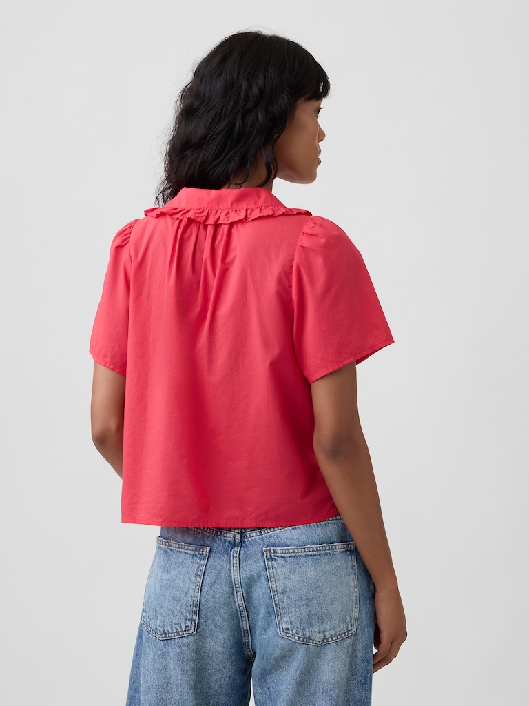 Relaxed Lace-Trim Top