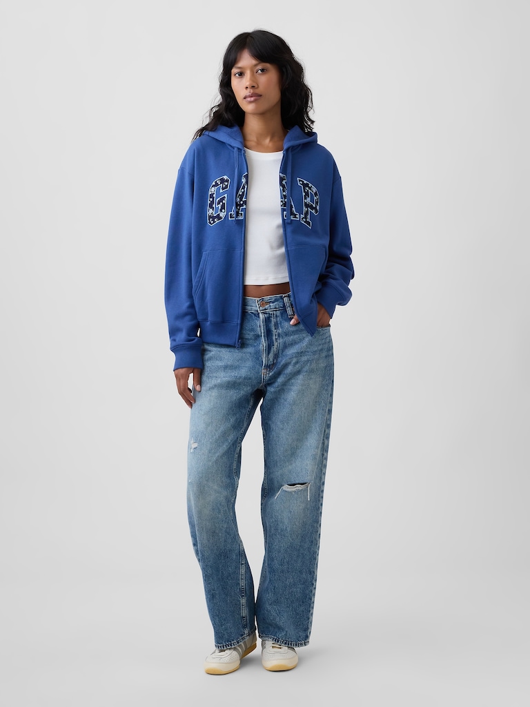 Relaxed Gap Logo Zip Hoodie