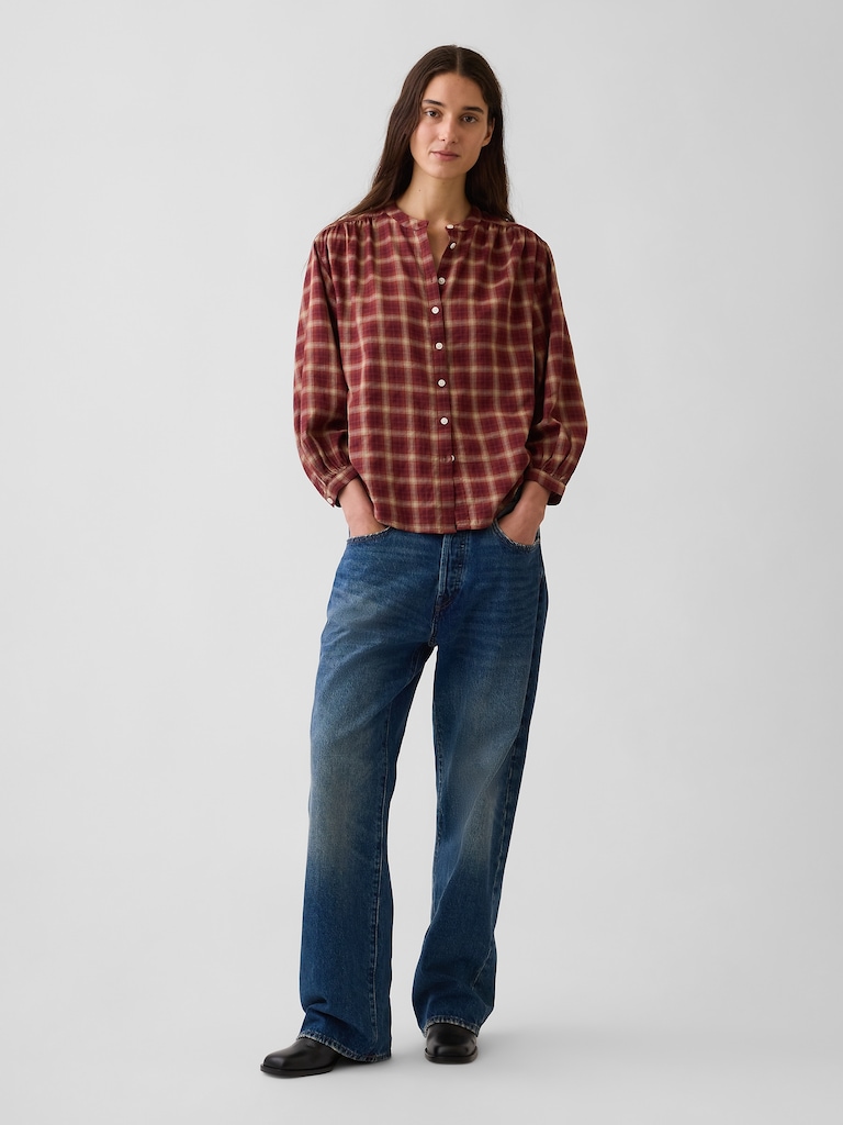 Relaxed Button-Front Shirt