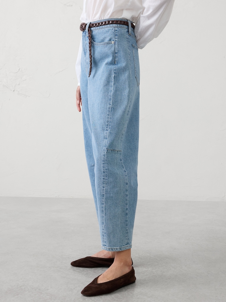 Barrel-Leg Mid-Rise Jean