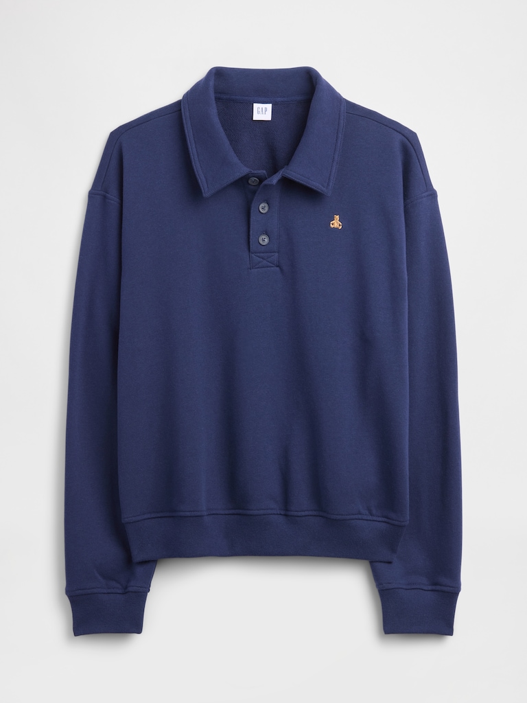 Relaxed Cropped Polo Sweatshirt