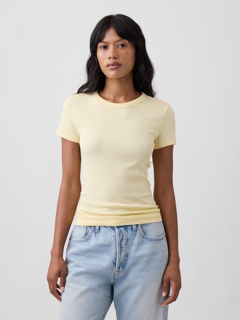 Ribbed Crewneck T-Shirt
