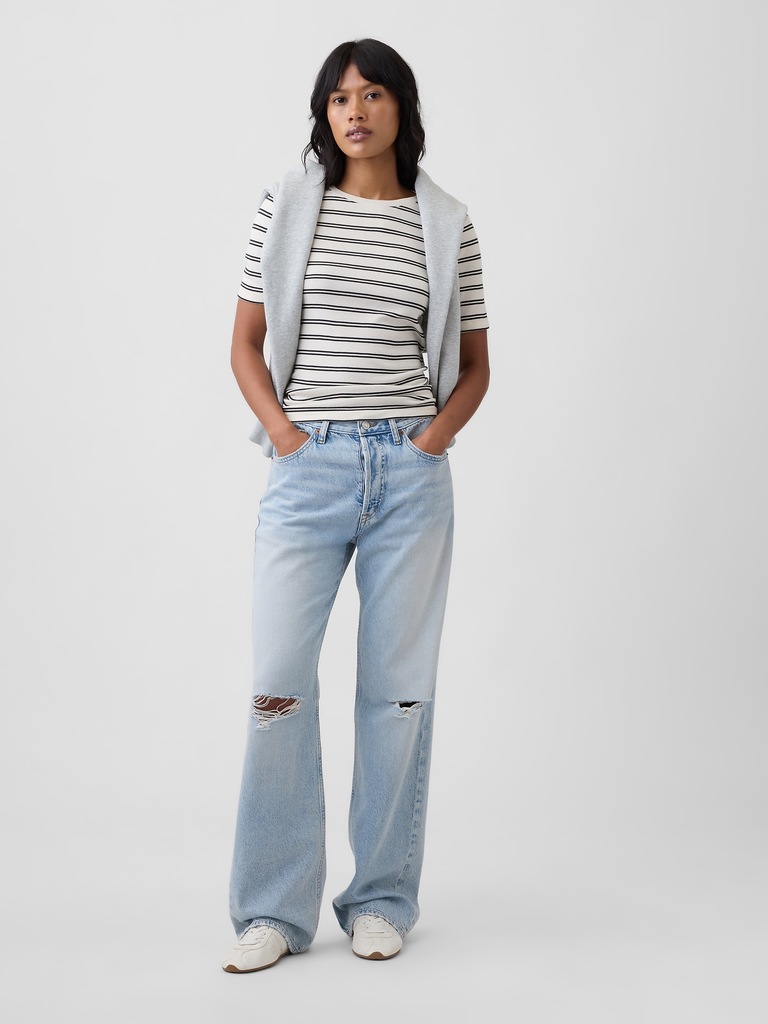 Modern Ribbed Crewneck T-Shirt