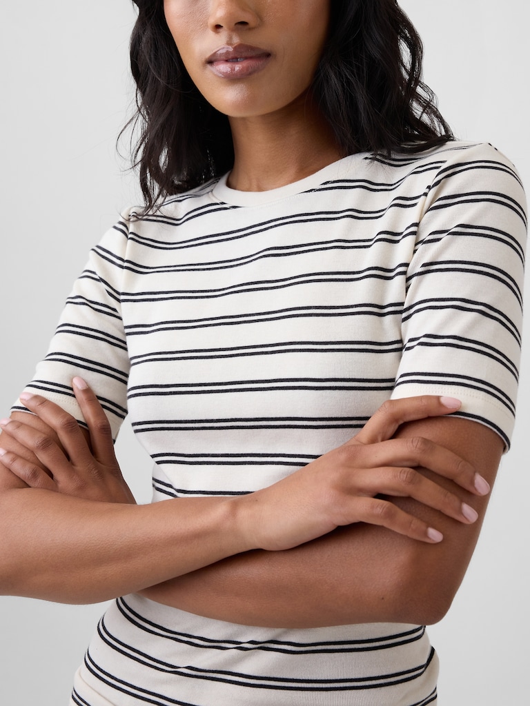Modern Ribbed Crewneck T-Shirt