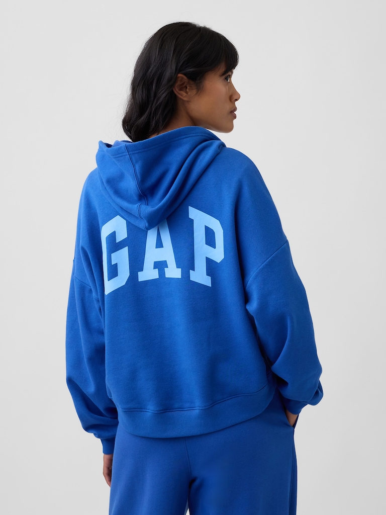 Relaxed Gap Mini-Logo Cropped Hoodie