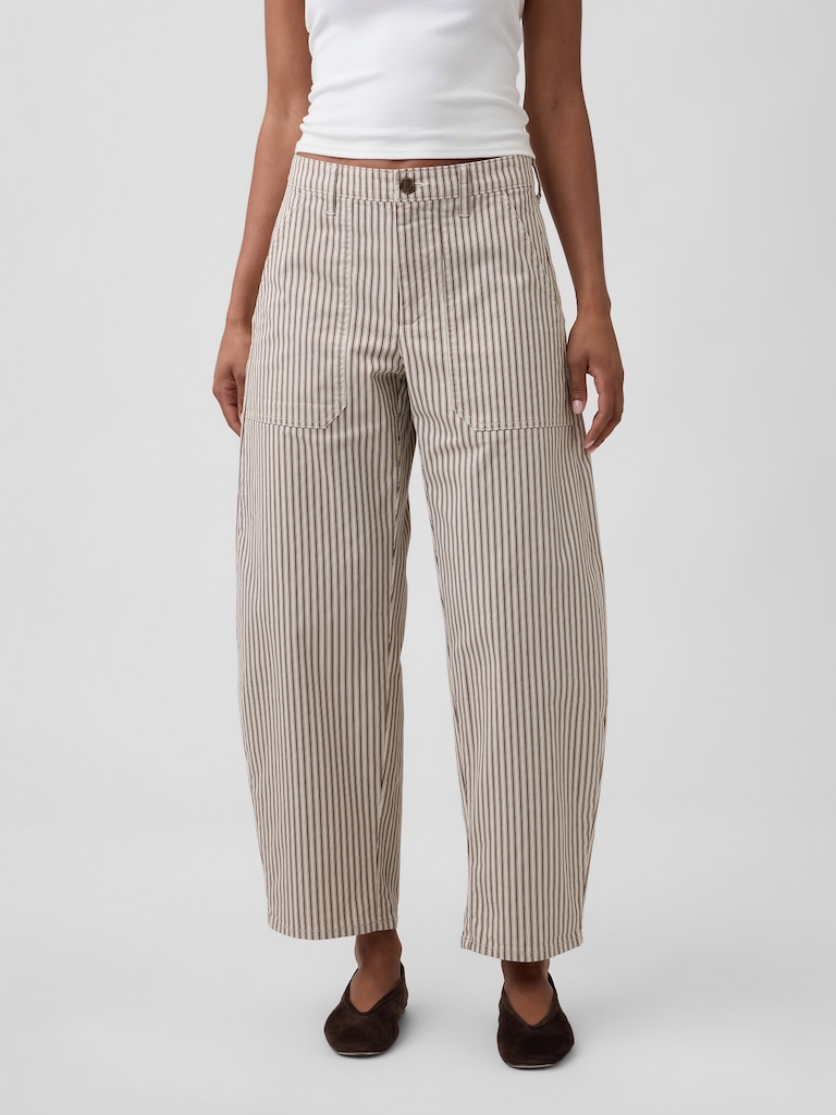 Mid Rise Barrel Khakis