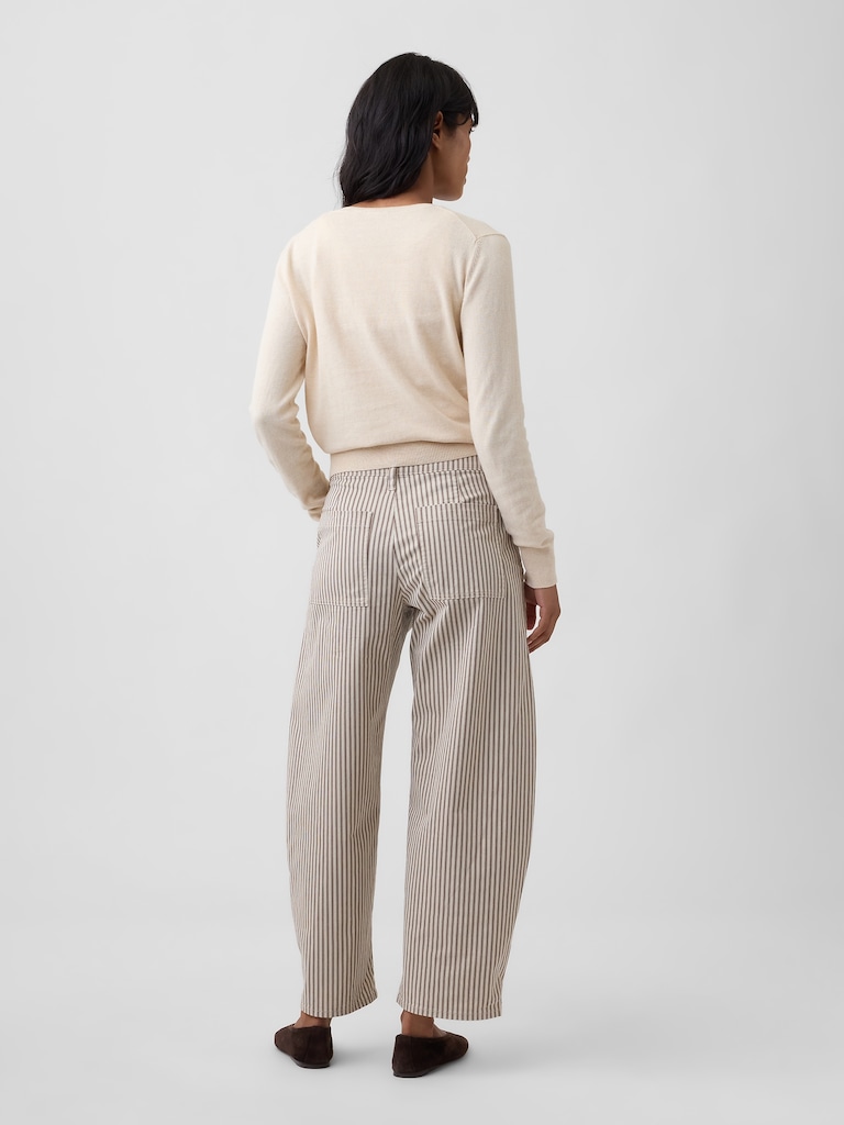 Mid Rise Barrel Khakis
