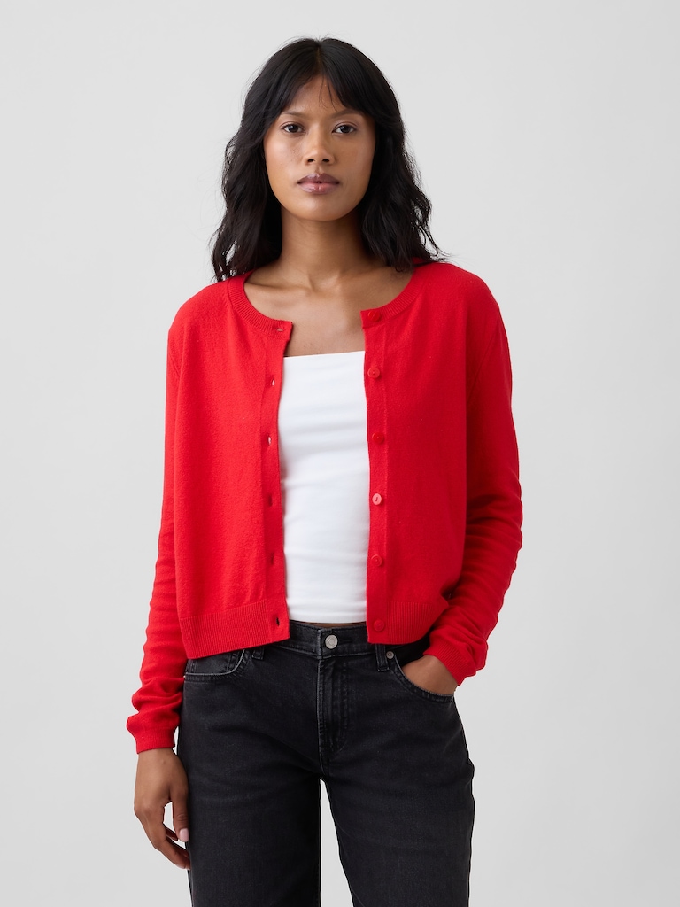 CashSoft Crewneck Cardigan