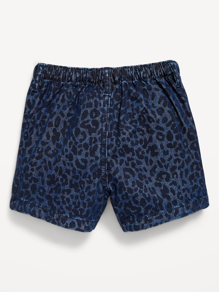 High-Waisted Pleated Denim Skort for Toddler Girls