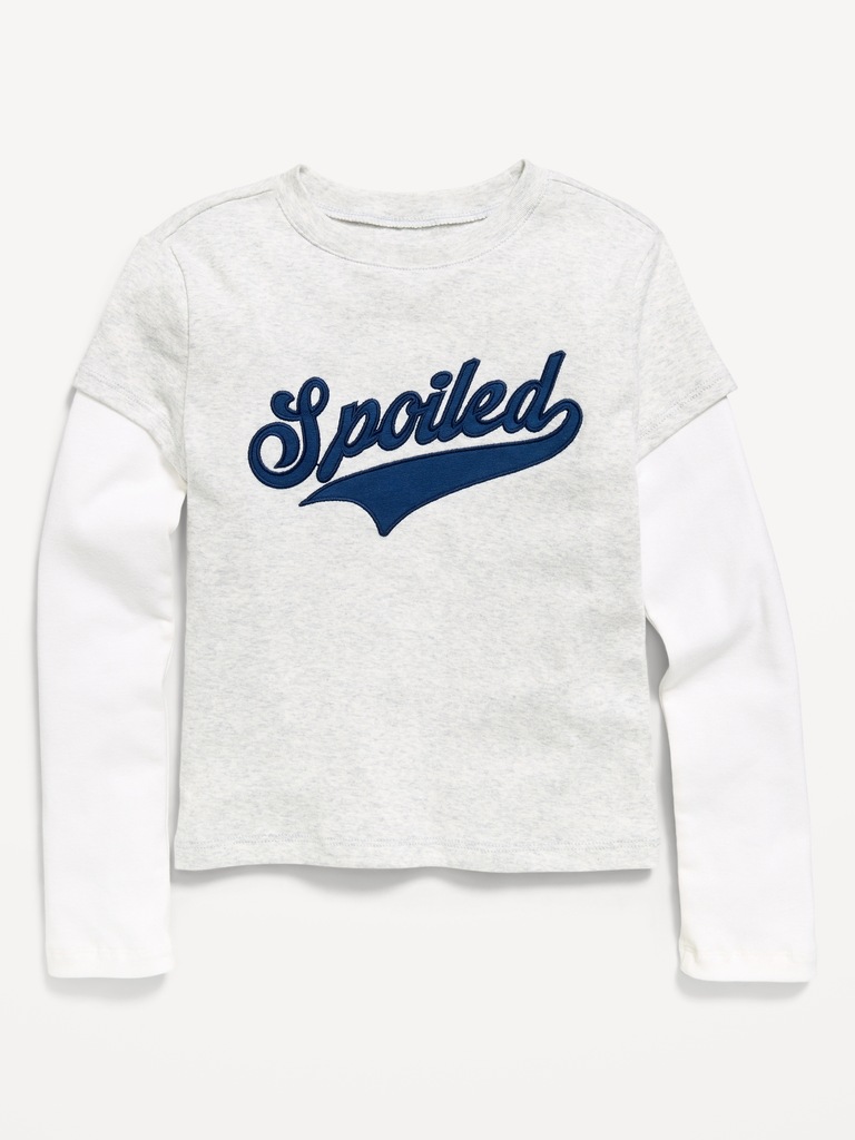 T-shirt ajusté 2-en-1 à imprimé pour fille