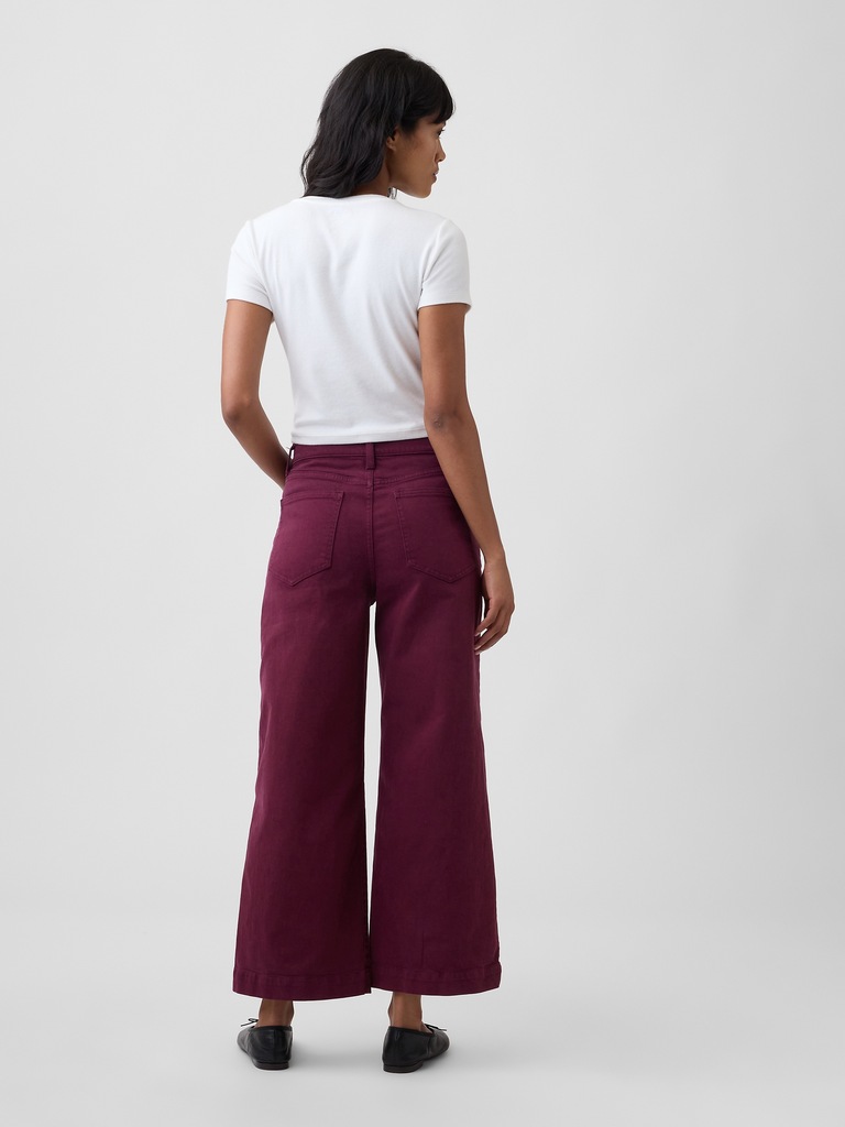 High Rise Wide-Leg Crop Jeans