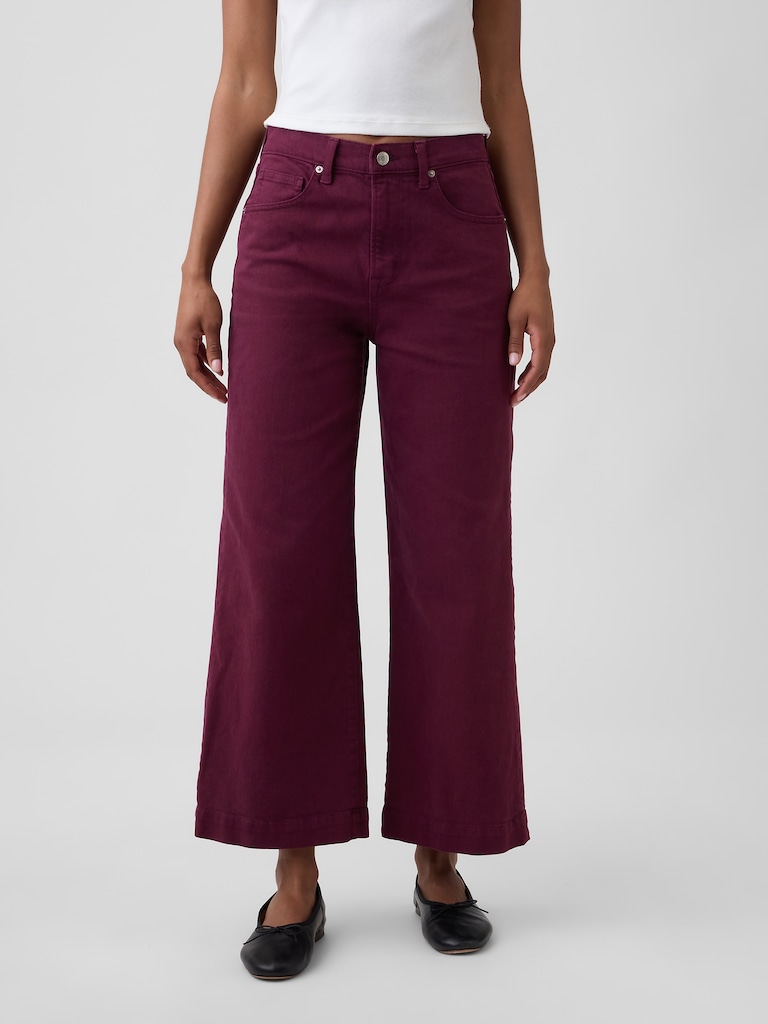 High Rise Wide-Leg Crop Jeans