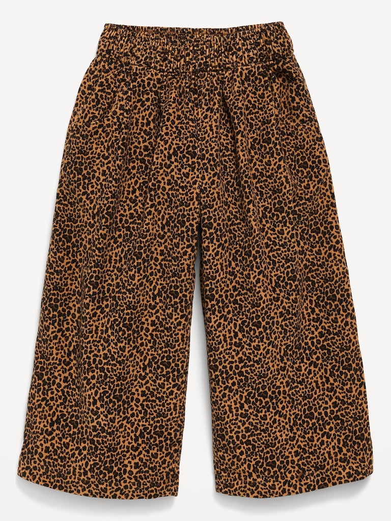 Pull-On Textured Corduroy Wide-Leg Pants for Toddler Girls