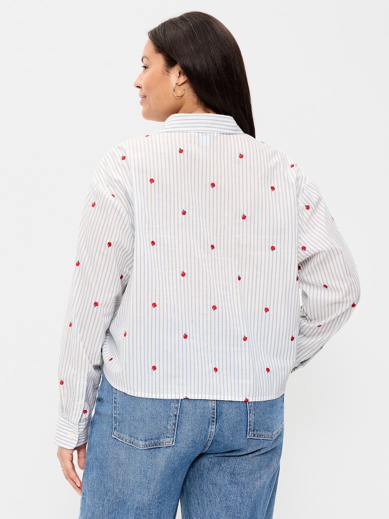 Cropped Button-Down Shirt
