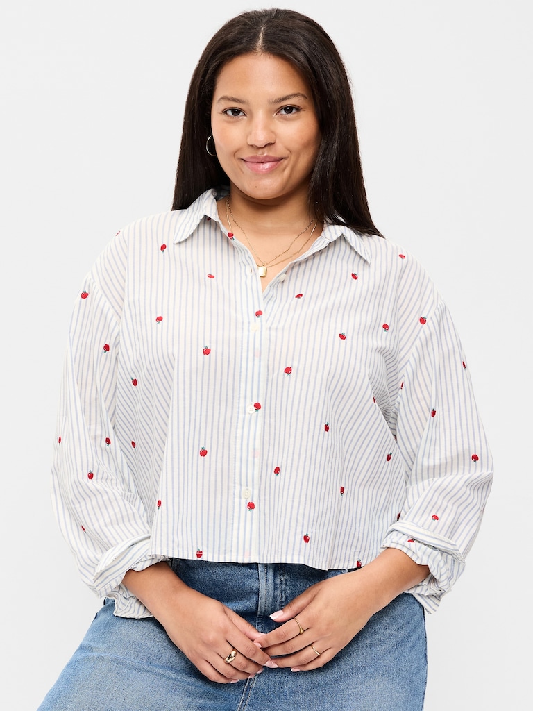 Cropped Button-Down Shirt