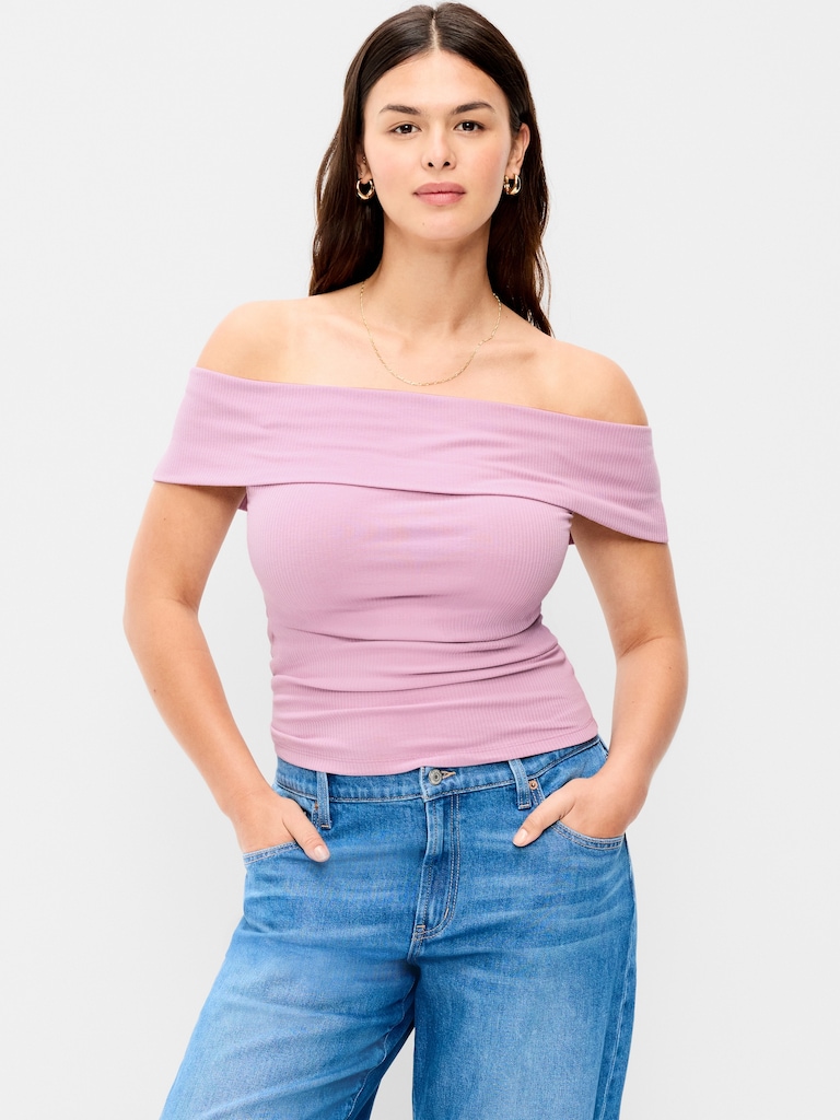 Off-The-Shoulder Fitted Top