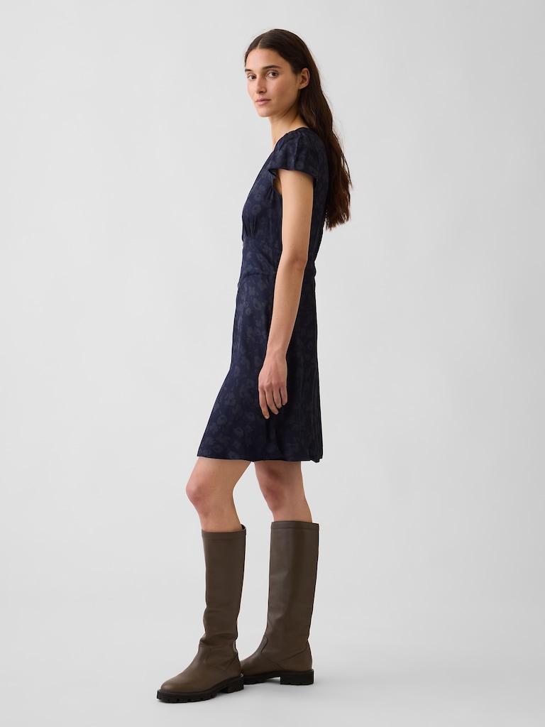 V-Neck Print Mini Dress