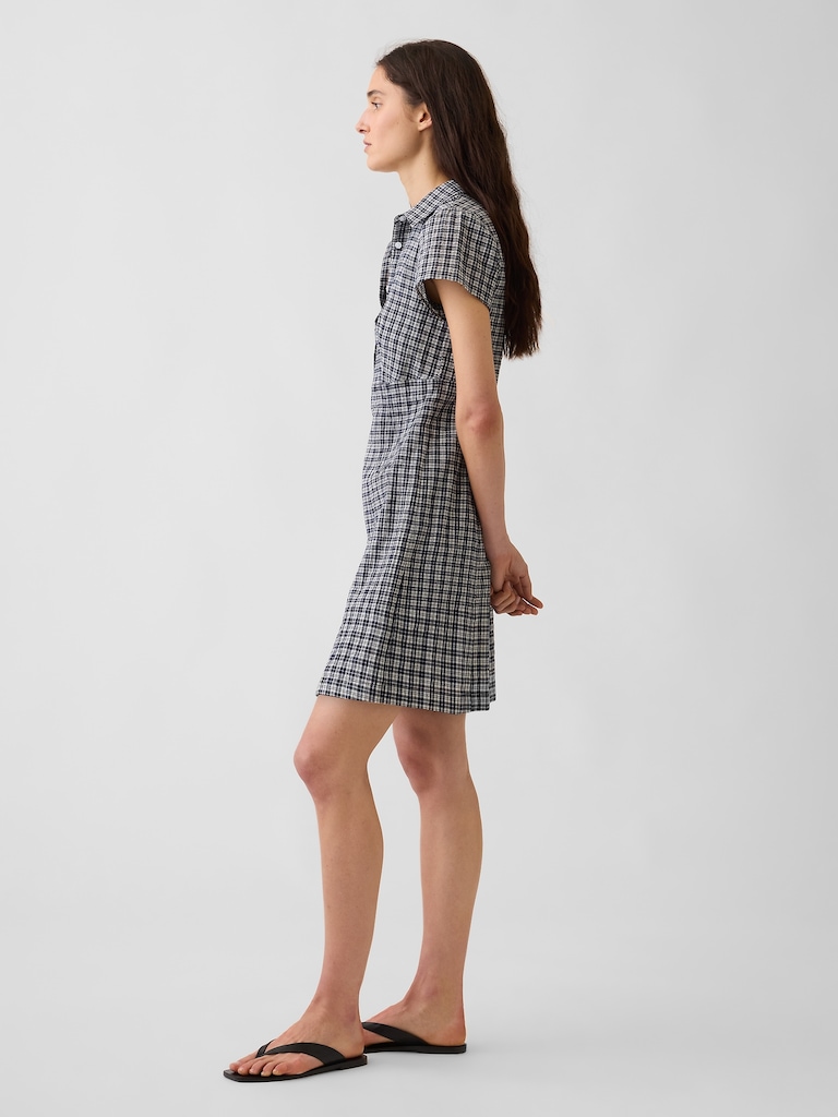 Empire-Waist Mini Shirtdress