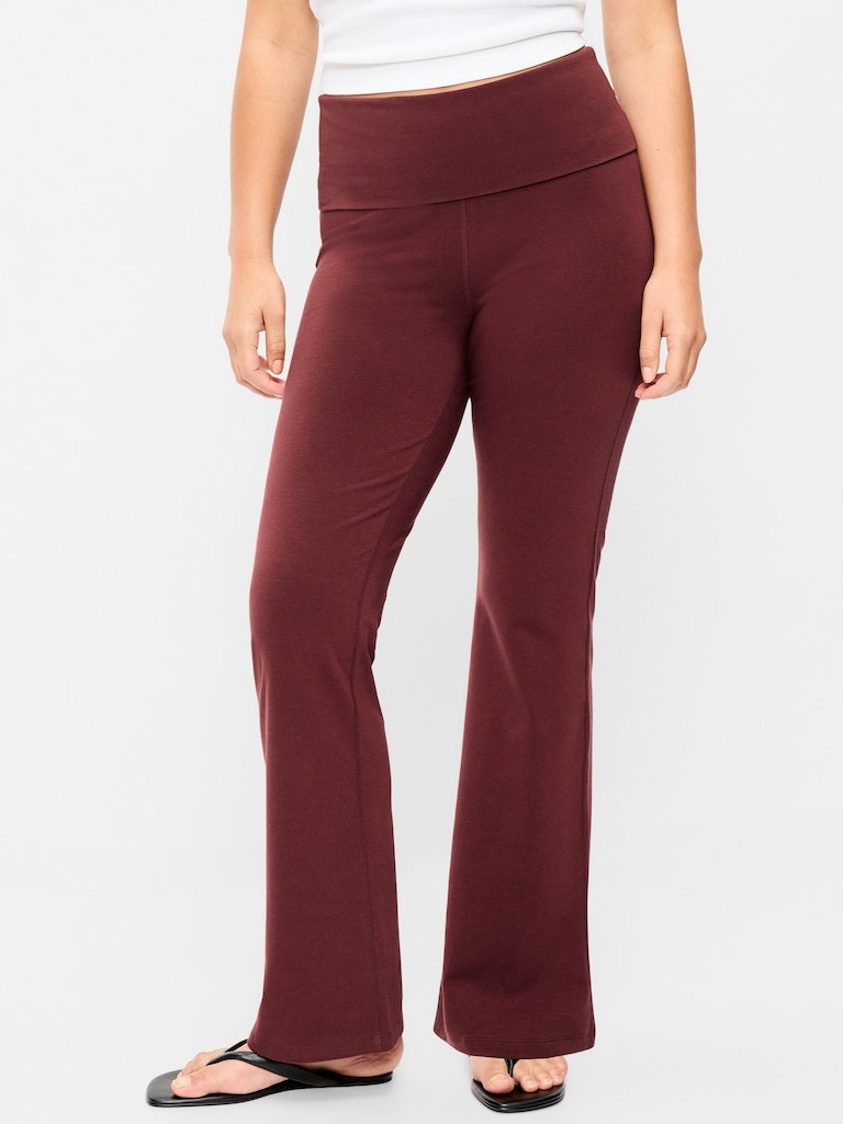 High-Waisted PowerChill Fold-Over Bootcut Leggings