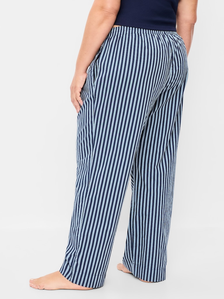 High-Waisted Poplin Pajama Pant