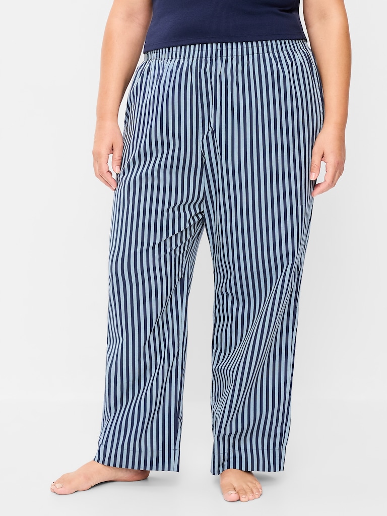 High-Waisted Poplin Pajama Pant