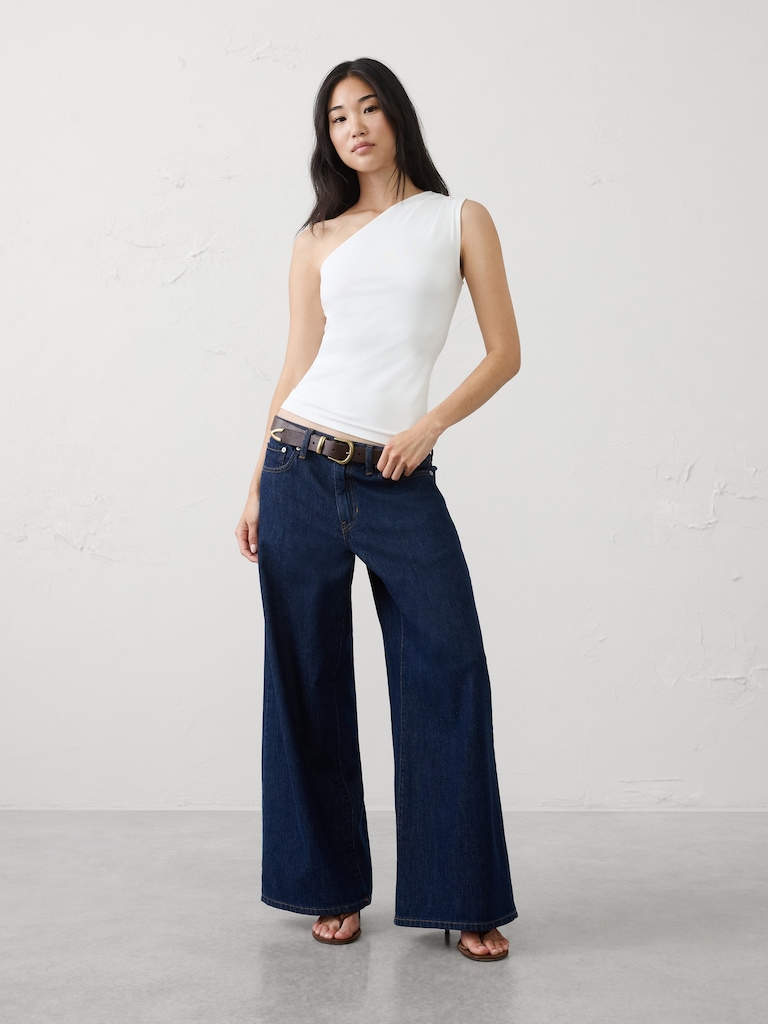 Soft Interlock One-Shoulder Top
