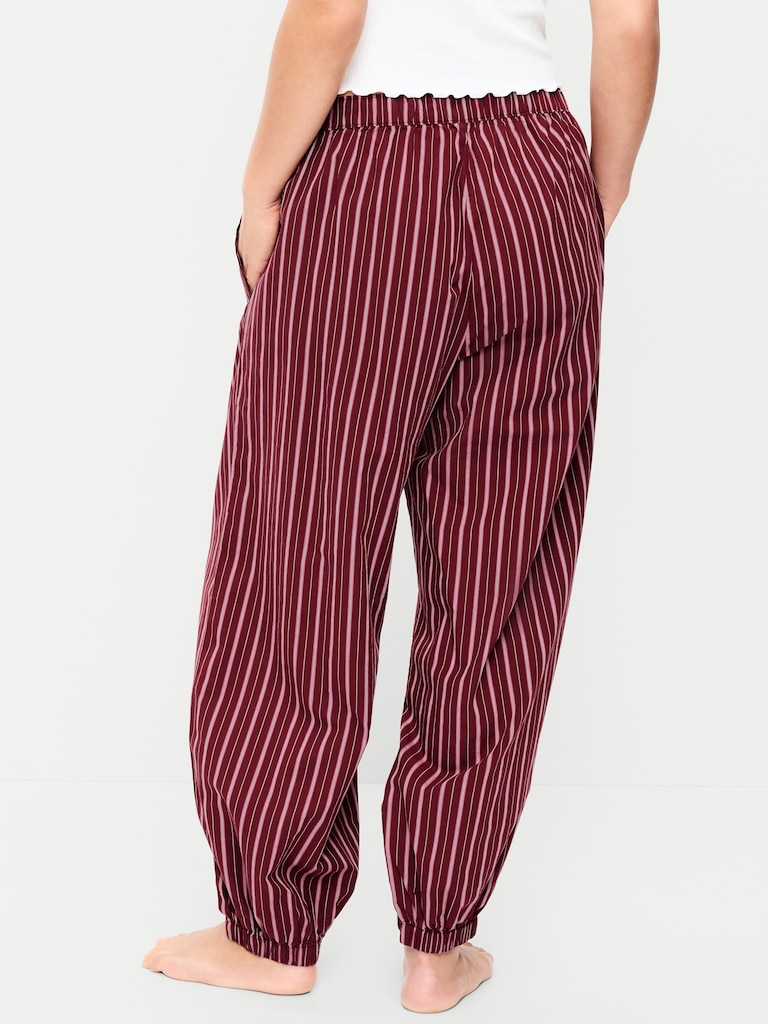 Cinched Poplin Balloon Pants