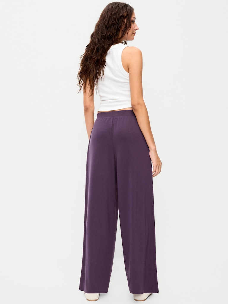 High-Waisted Bounce Lite Drapey Wide-Leg Sweatpants