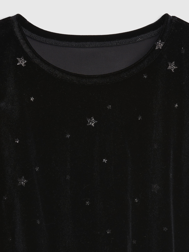 Kids Velvet Puff Sleeve Top