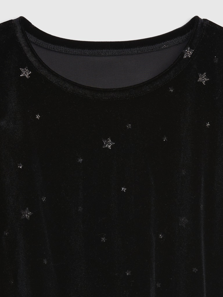 Kids Velvet Puff Sleeve Top