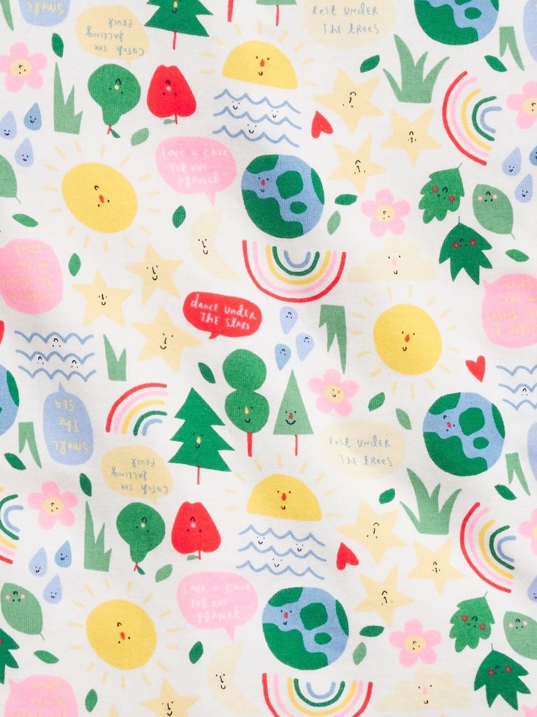 Kids Organic Cotton Earth Print PJ Set