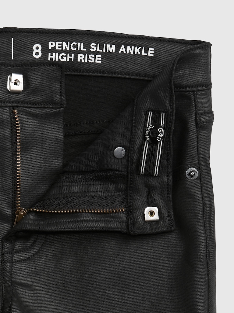 Kids High Rise Pencil Slim Ankle Jeans