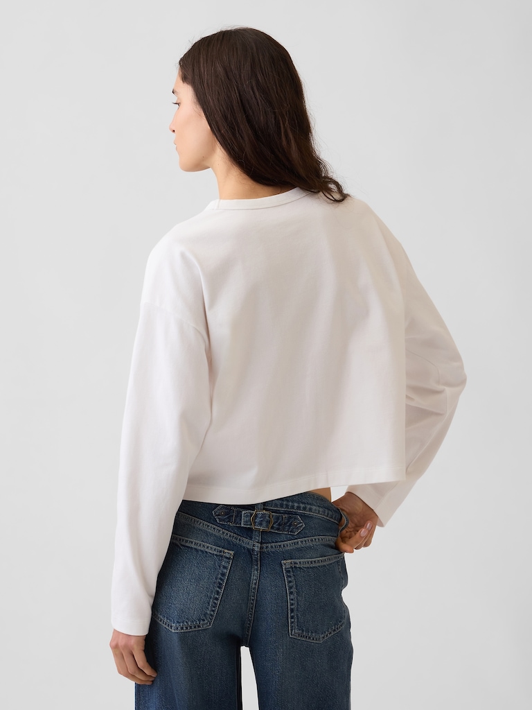 Knit Oversized Crop T-Shirt