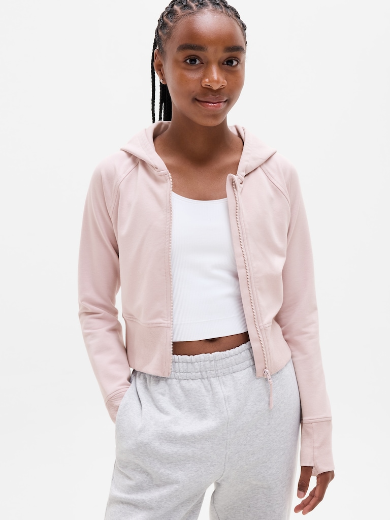 Athleta Girl All Day Full Zip Shrunken Hoodie