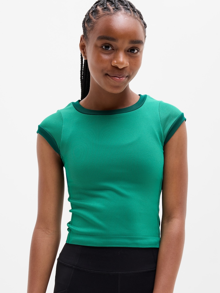 Athleta Girl Rise Above Rib Finish Line Tee