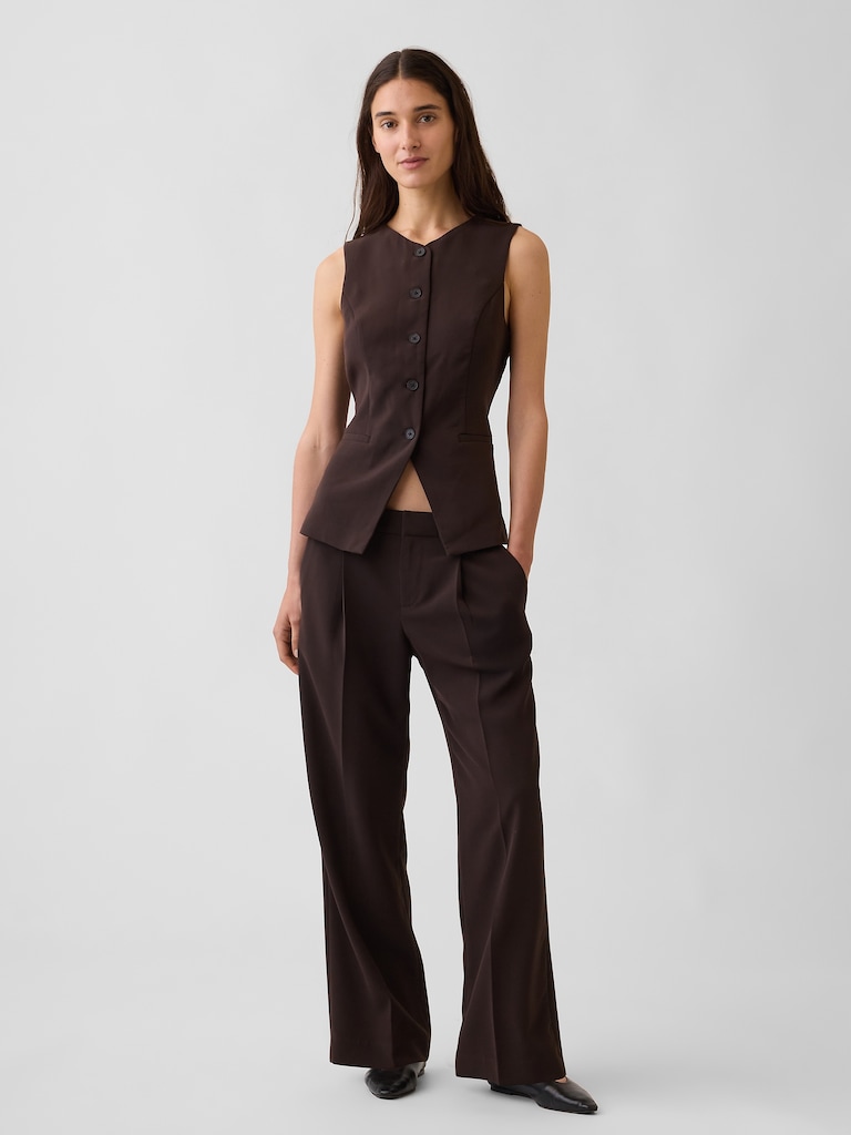 High-Neck Longline Vest