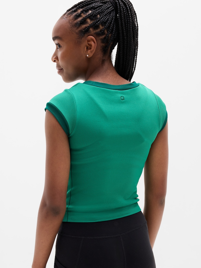 Athleta Girl Rise Above Rib Finish Line Tee
