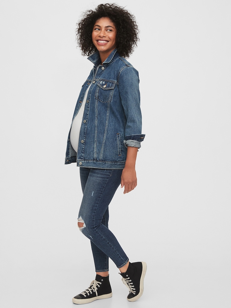 Maternity Inset Panel Skinny Ankle Jeans