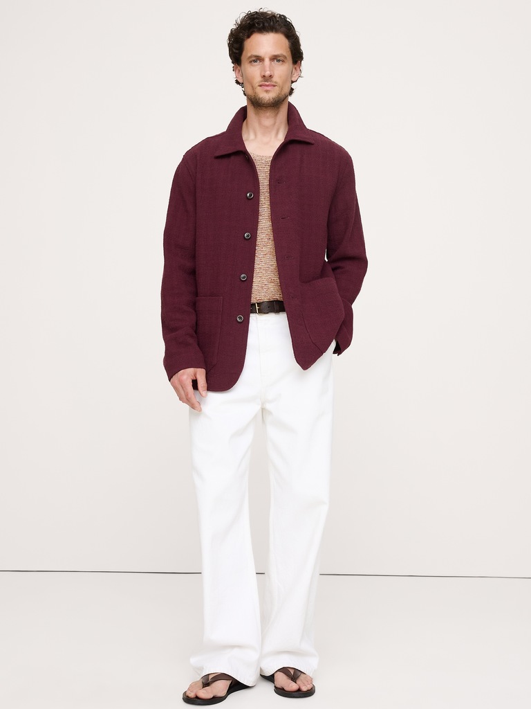 Basketweave Shirt Jacket