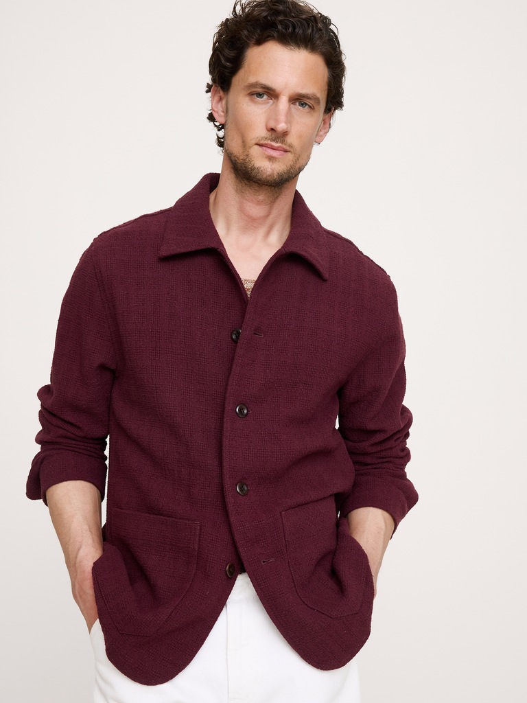 Basketweave Shirt Jacket