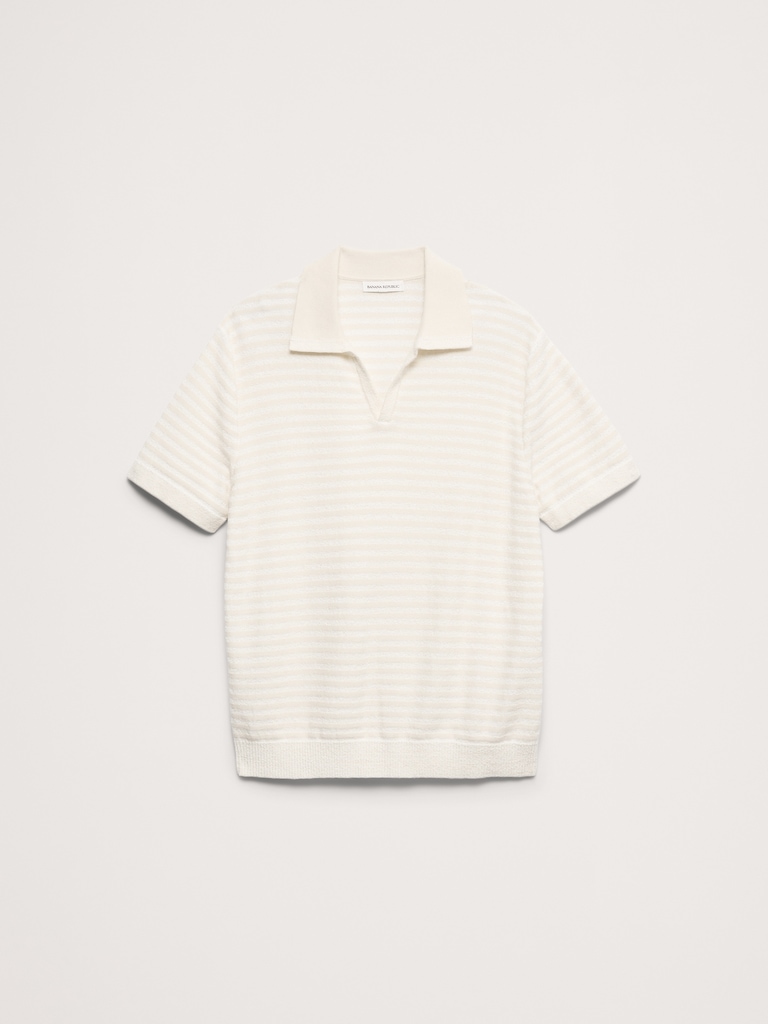 Texture Stripe Sweater Polo