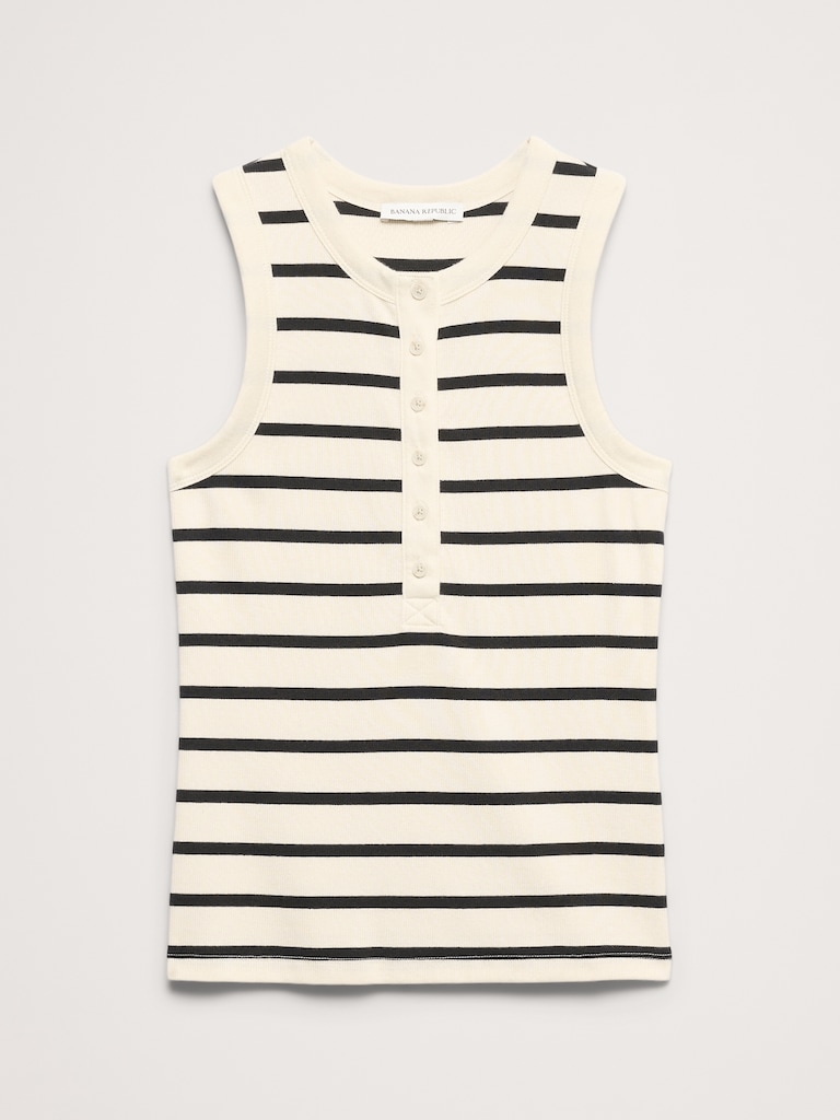 Ribbed Henley Tank