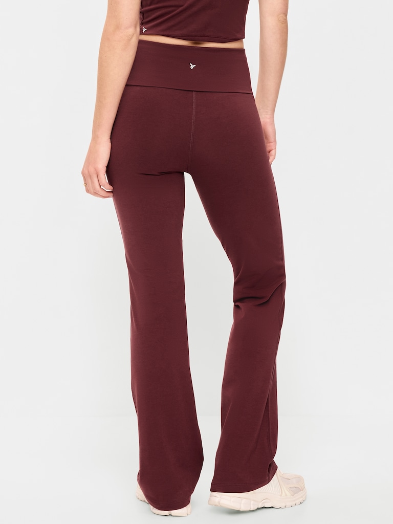 High-Waisted PowerChill Fold-Over Bootcut Leggings