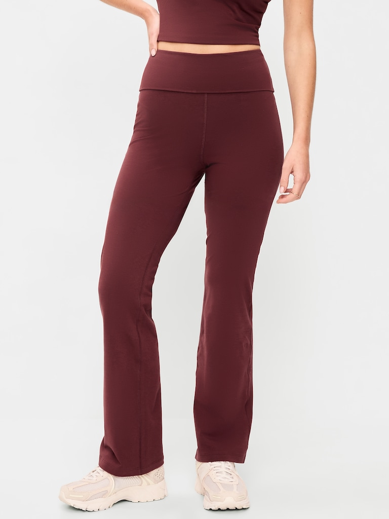 High-Waisted PowerChill Fold-Over Bootcut Leggings