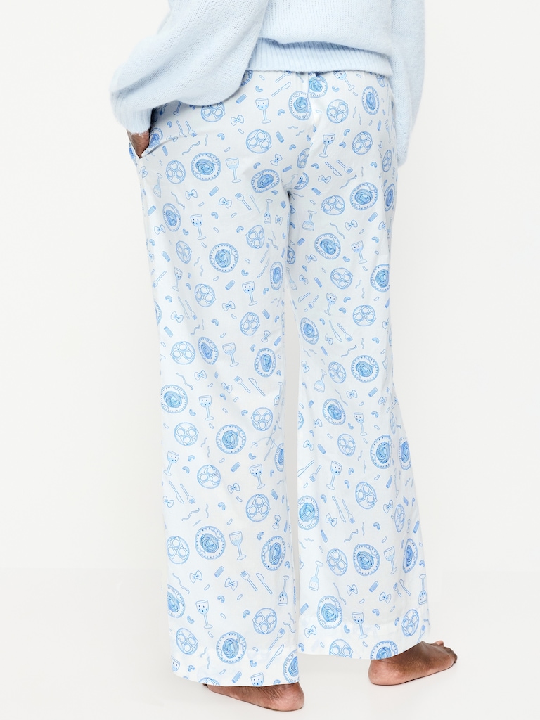 High-Waisted Poplin Pajama Pant