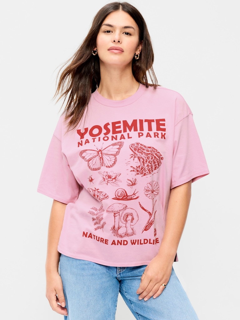 Yosemite National Park™ Crew-Neck Oversized Crop T-Shirt